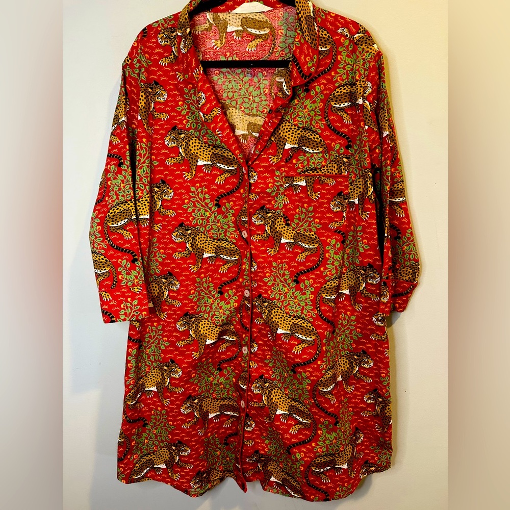 Printfresh Red and Green Animal Print Shirt
